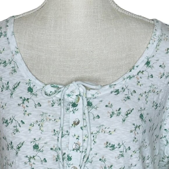 LUCKY BRAND Floral Tie Neck Top - Size Medium - Picture 5 of 9